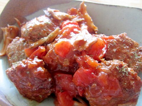 舞茸トマト牛肉ハンバーグ